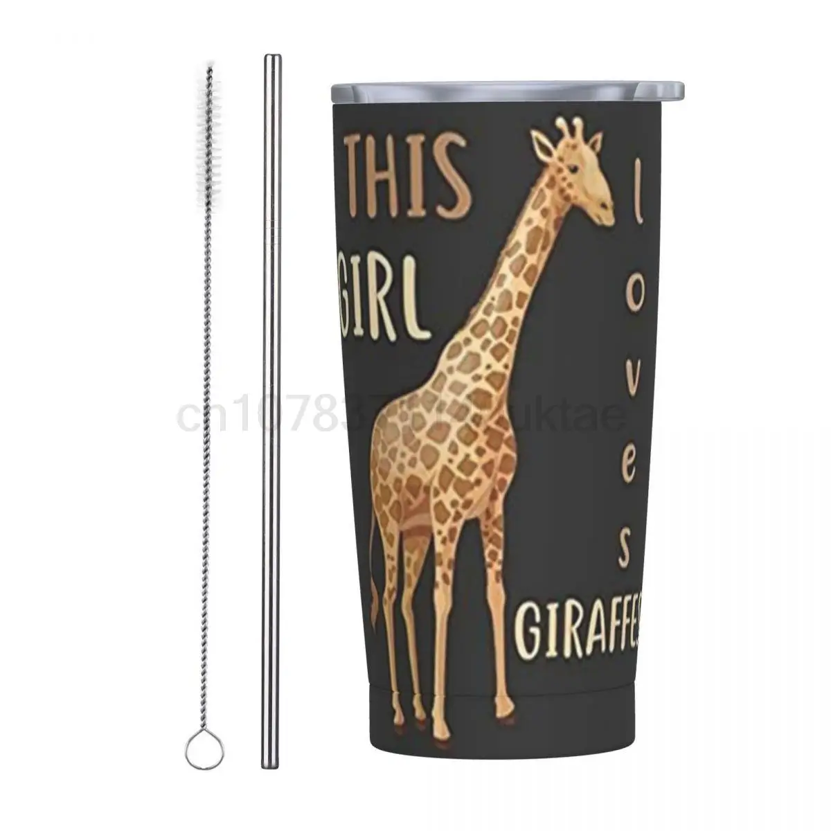 

Стакан с мультяшным жирафом, бутылка для холодной и горячей воды для дикой природы с соломинкой и крышкой, портативная кофейная кружка из нержавеющей стали, кружки, чашка