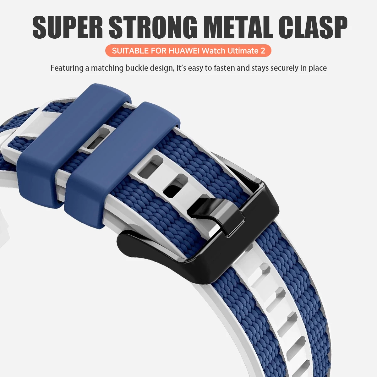 Two-Tone Silicone Sports Strap - 22mm Premium Watchband