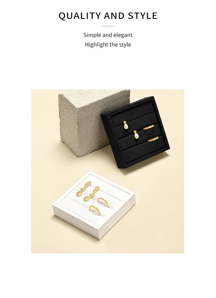 Oirlv 3 Slots Ring Tray Small Ring Organizer Earring Trays Showcase Display Storage Insert Holder for Jewelry Box,Drawer,Dresser