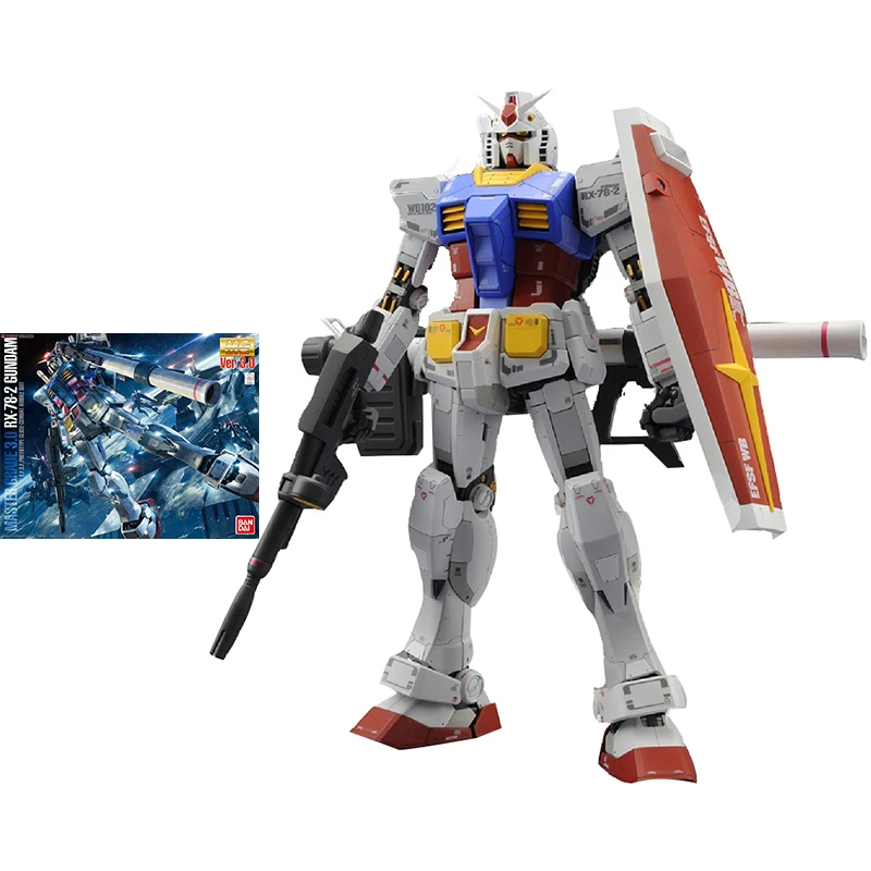Bandai Gundam Model Kit Anime Figure Mg 1/100 Rx-78-2 Gundam Ver.3.0 Genuine Gunpla Model Action Toy Figure Giocattoli Per Bambini