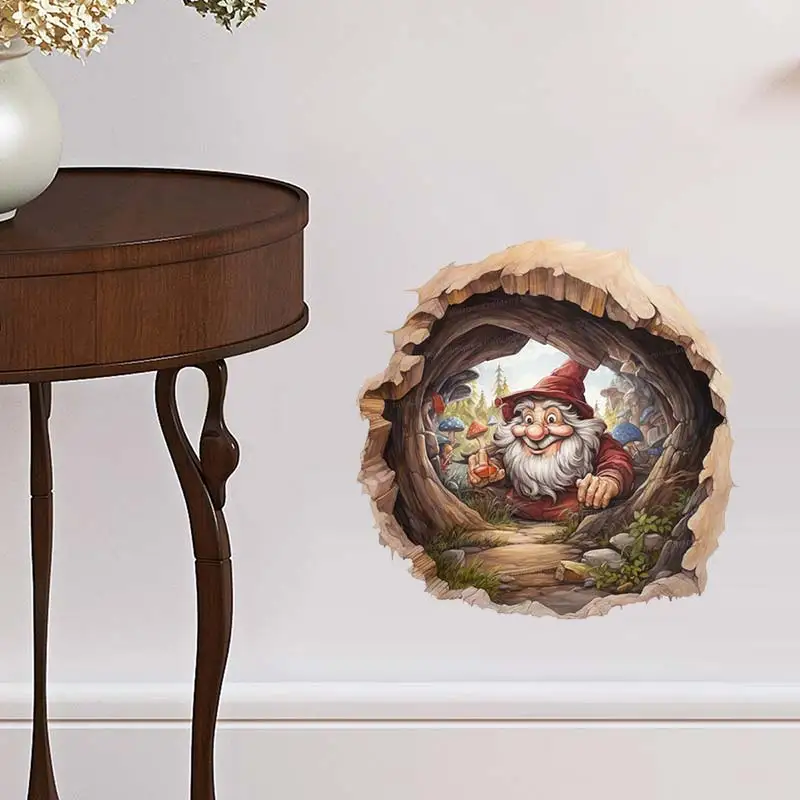 Whimsical Gnome World Wall Decal Sticker Enchanting Wall Decor for Fantasy Lovers