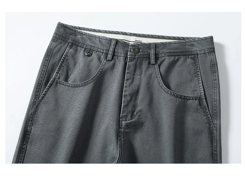 100% Baumwolle Gerade Casual Hosen Herbst Neue Mode Lose Komfortable Verdickte Business Hosen Männliche Einfarbig Klassische Hosen – Detail 6