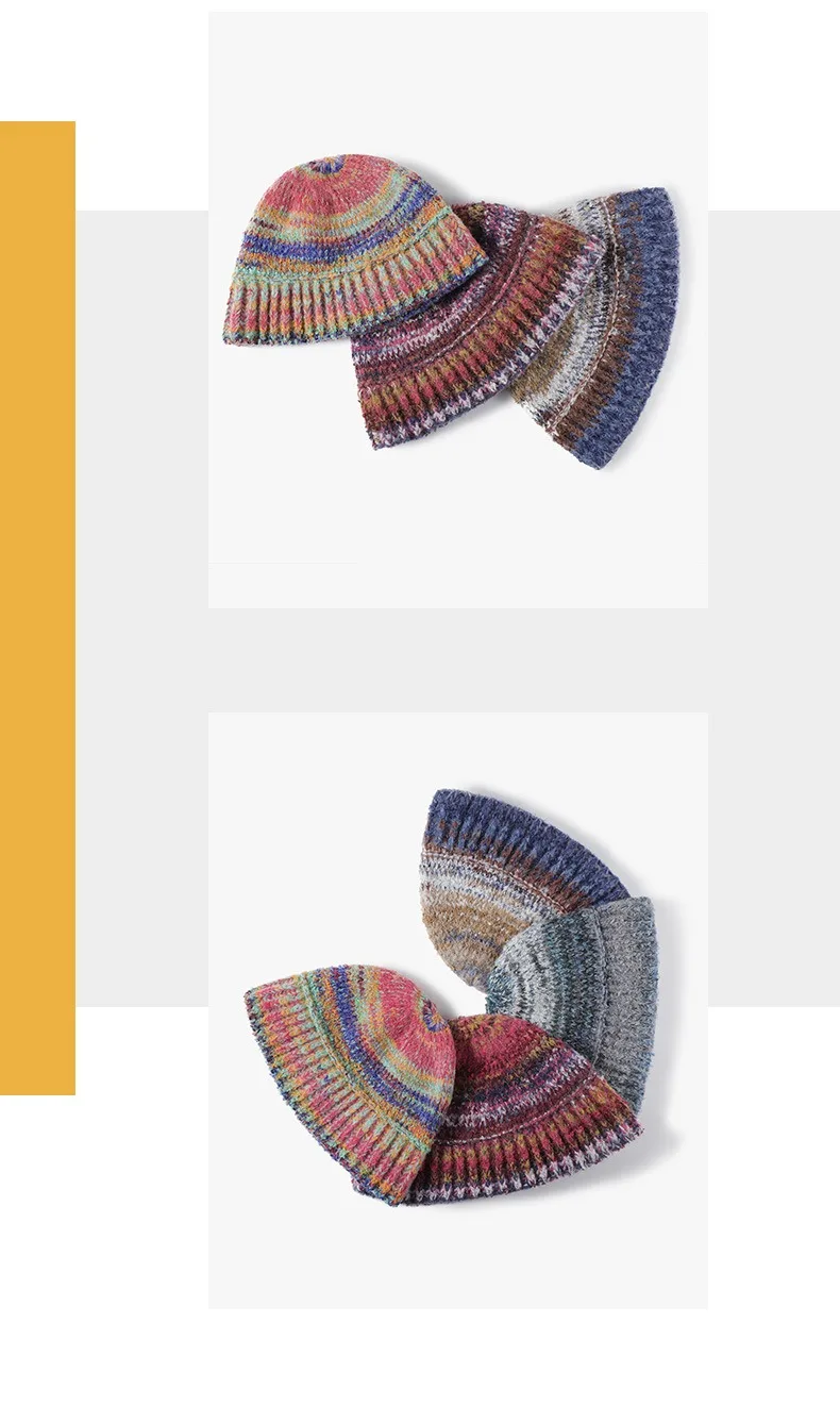 Mode Frauen Vintage Herbst Winter Wolle Acryl Eimer Hüte Im Freien Dame Weibliche Panama Fischer Kappe Hut Für Frauen Großhandel – Detail 8