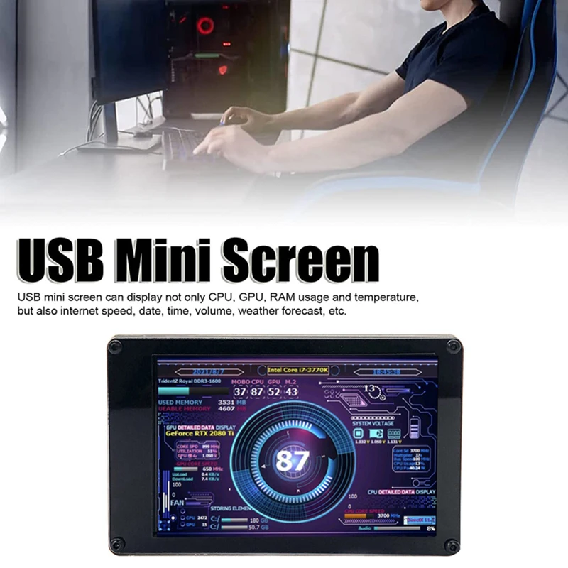 3.5 ġ AIDA64  ÷ + Ȳġ  ̺  C + 귡Ŷ ŰƮ IPS LCD 320X480 USB ǻ  ȭ