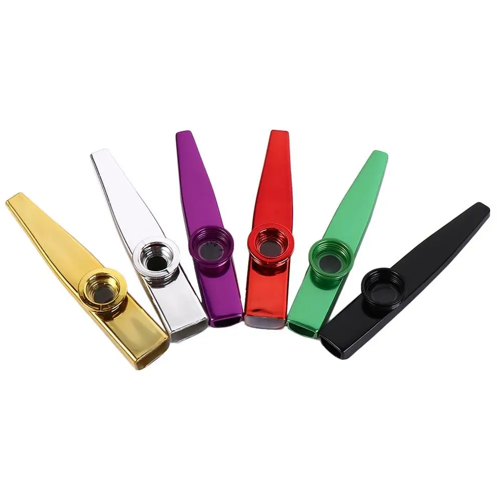 Aluminium Alloy Metal Kazoo Learn Easily Detachable Diaphragm Mouth Kazoos Instruments Multi Colors Musical Instruments Flutes
