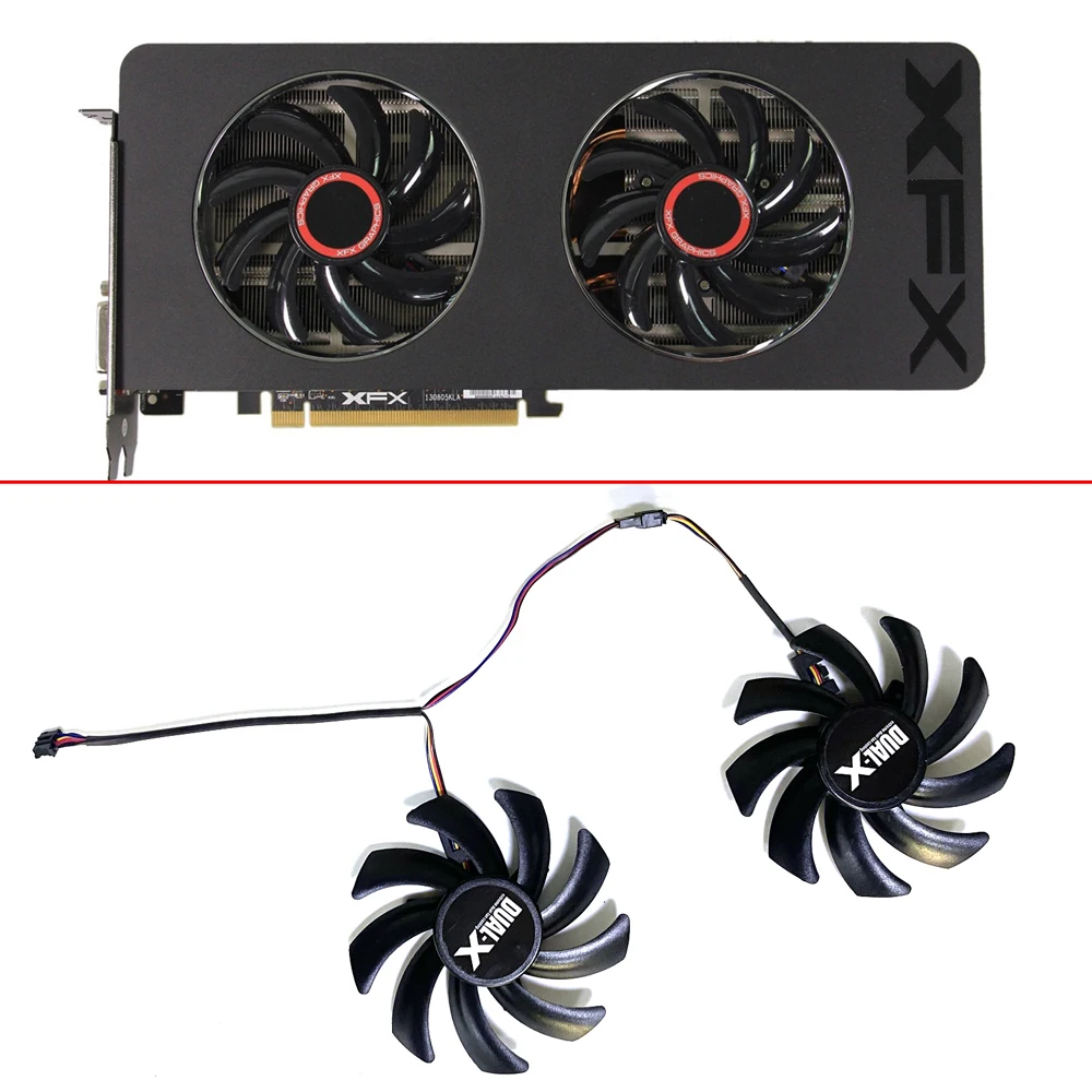 

2pcs FDC10H12S9-C FD7010H12S 4PIN Cooling Fan For Sapphire HD6850 HD6970 HD7870 2G HD7950 HD7970 XFX R9 270X 280X Graphics Fan