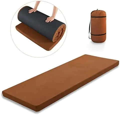 

Double&Single Memory Foam Camping Mattress,Camping Sleeping Pad with Removable Cover,75"×30"&74.5"×58Memor