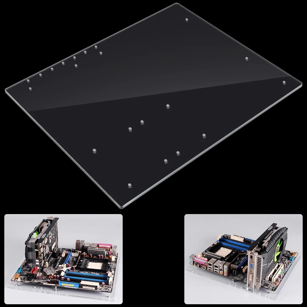 Computer Motherboard Base Stand Transparent Computer Bracket Acrylic Open Frame 4mm Thickness For ATX motherboard
