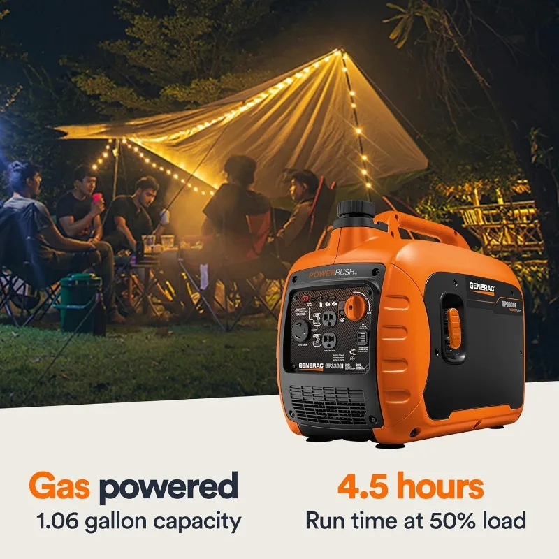 7153 GP3300i 3,300-Watt Gas-Powered Portable Inverter Generator Lightweight Design USB Ports for Mobile Device Charging