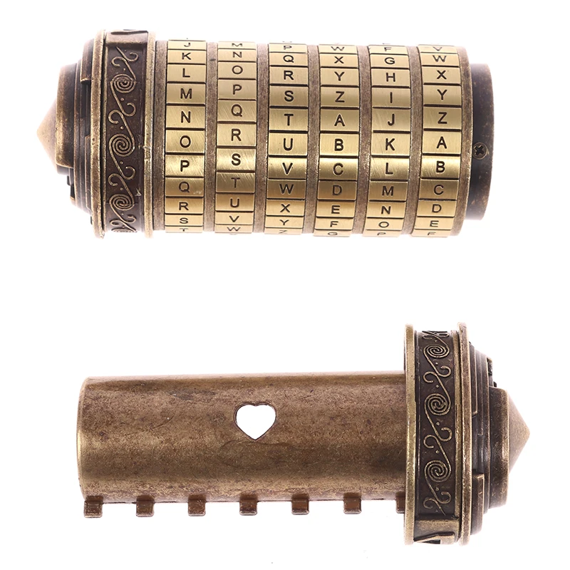 Leonardo Da Vinci Code Toys Metal Cryptex Locks Wedding Gifts Valentine's Day Gift Letter Rings Password Escape Chamber Props metal cryptex locks toy