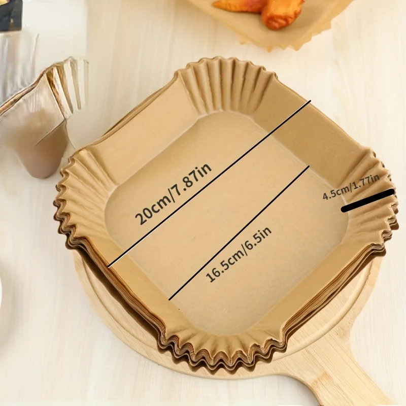 30/50/100Pcs Air Fryer Disposable Paper Non-Stick Airfryer Baking Papers Round Air-Fryer Paper Liners Paper Kitchen Accessories 3