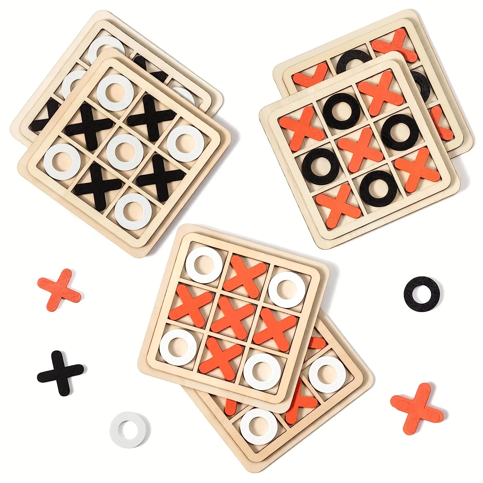 1pc Wooden Xo Tic-tac-toe Educational Game Board, For Strategy