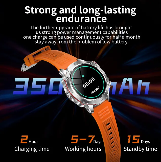 남성을 위한 세련되고 기능적인 티타늄 케이스 스마트 워치