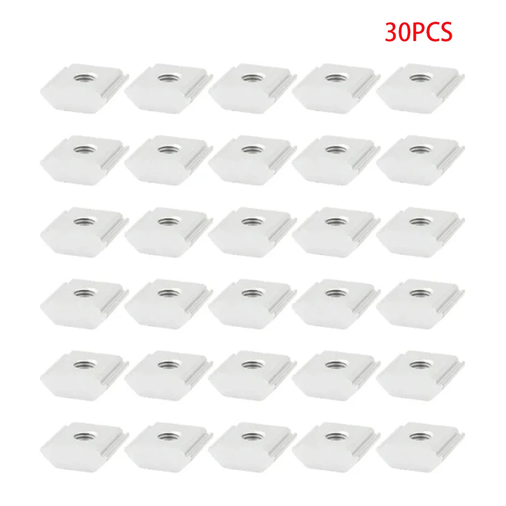 Solar Panel Mounting Set 30pcs 21.2mm 22.3mm 23.7mm Solar Panel Mounting Aluminum Alloy Bracket End Mid Clamp T-Blocks Square Nuts M8 T-Sliding Nut solar panel mounting set solar panel clips