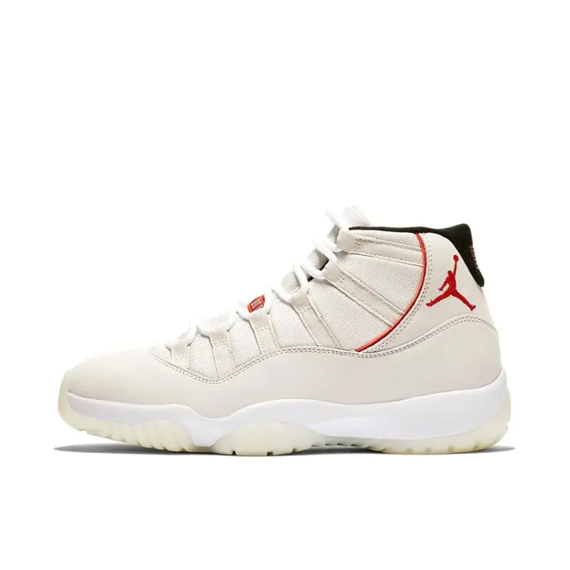 Iconic Brand Air Jordan 11 Basketball Shoes Men Protecting The Ankle Shock-absorbent Wear-resistant High-top Basketball Shoe White