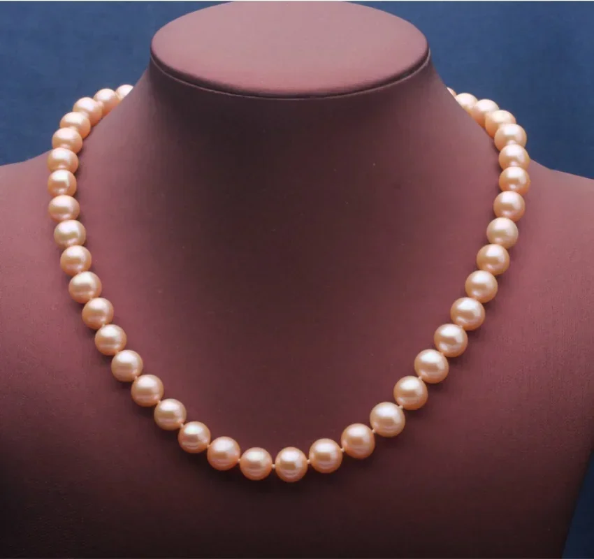 

Fine Jewelry Natural Sea Light Pink Pearls 10-11mm Round Pink Pearls Necklaces for Women Fine Pearls Pendant 925 Sterling Silver