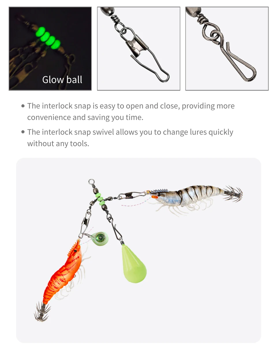 Neue 10 Stück 1-2-3-Wege Angeln Snap Connector 6 # /8 # /10 # Edelstahl leuchtende Angeln Pin Connector Barrel Wirbel Tackle – Detail 3