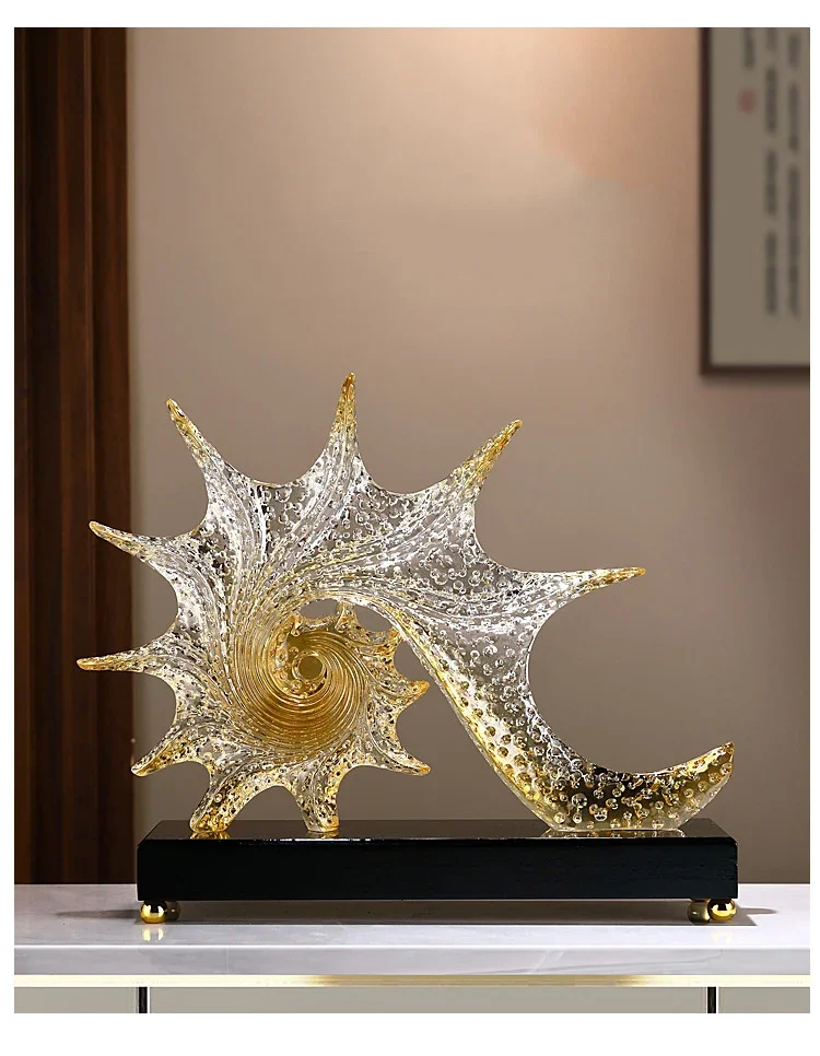 Spiral Conch Statue Home Landscape Ornaments Desk Decoration Resin Crafts Creative Bubble Conch Sculpture Room Aesthetic Decor