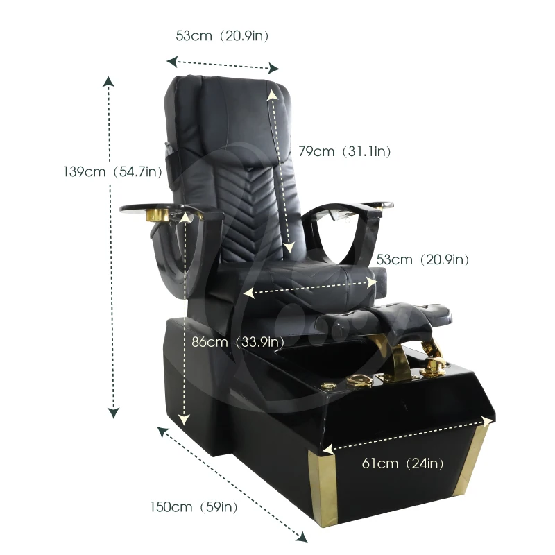 Pedicure Chair,Luxury Modern Electric Foot Spa Massage Chair Gold Plated Acrylic Pedicure Chair Massage For Beauty Salon