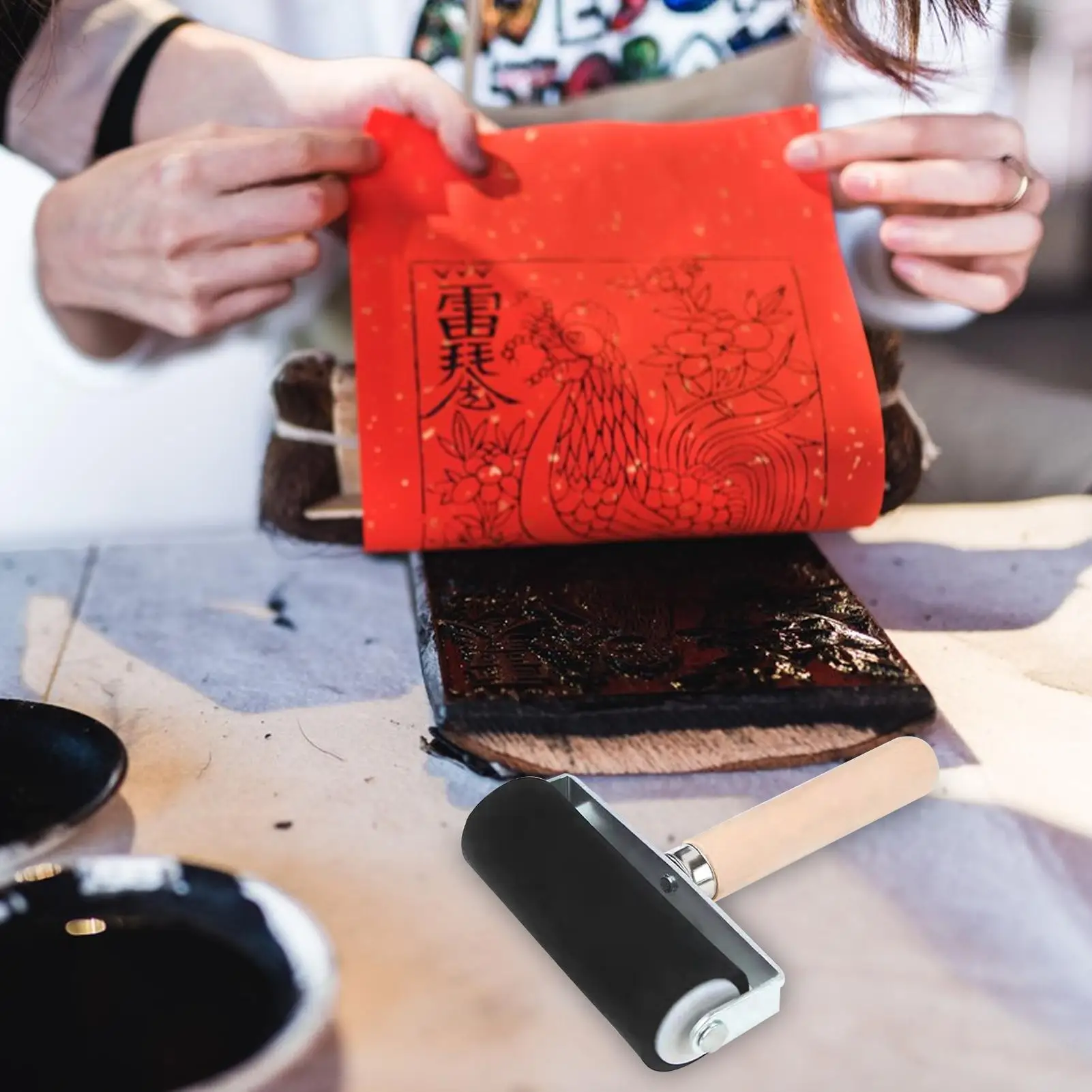 S/M/L 전문가용 고무 롤러 브레이어 잉크 페인팅 프린트메이킹 롤러 아트 공예 프로젝트 잉크 스탬핑 도구 페인트 롤러