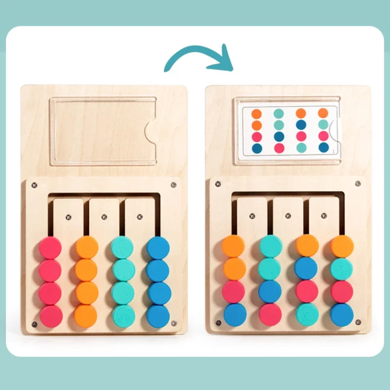 Montessori Wooden Color Shape Matching Cognition Learning Game Board Early Stimulate Children Brain Logic Thinking Develop Toys 6