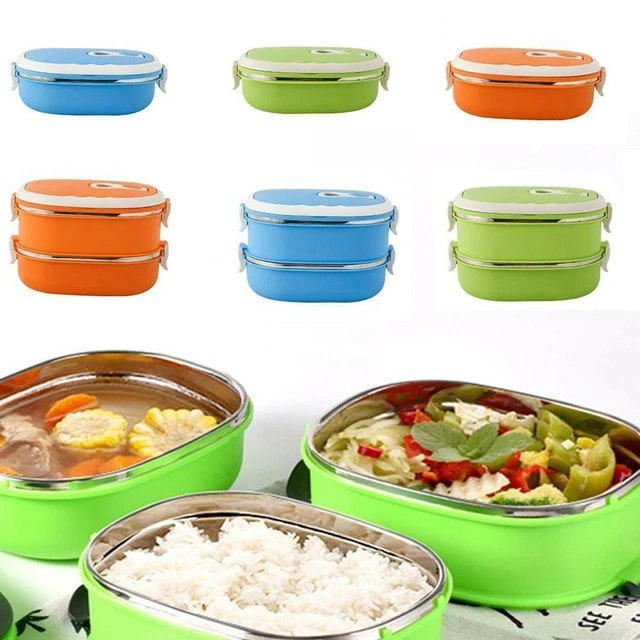 Bento Box 900ML Stainless Steel Thermal Lunch Box Single Layer Food  Containers with Thermal Insulation Arch Handle Leakproof Food Storage for  Adult