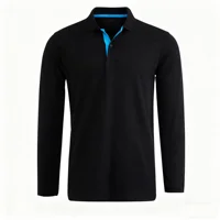 T-shirts à manches longues 95% coton pour hommes, vêtements décontractés de marque, t-shirts tendance, t-shirts noirs et blancs, polos pour hommes 5