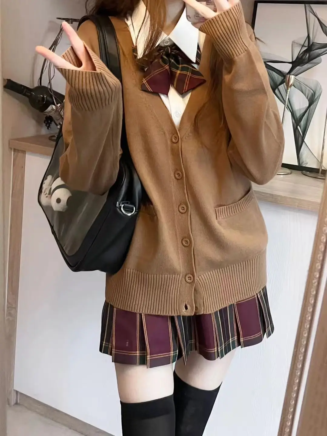 Autumn Pink JK Sweater Cardigan Coat Women's College Style Uniform Cardigan Student Cute Knitted Sweater