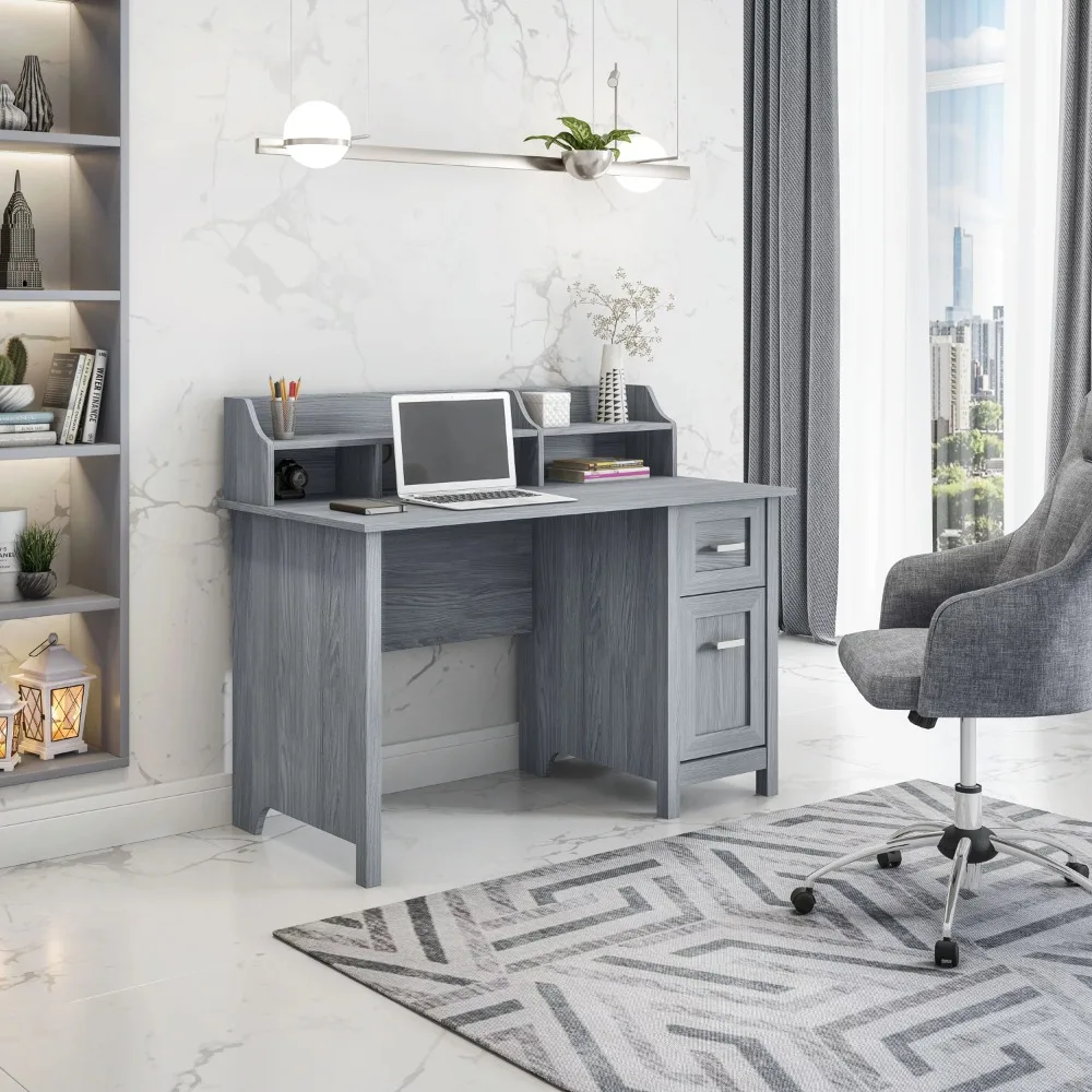 

Classic Office Desk with Storage, Grey