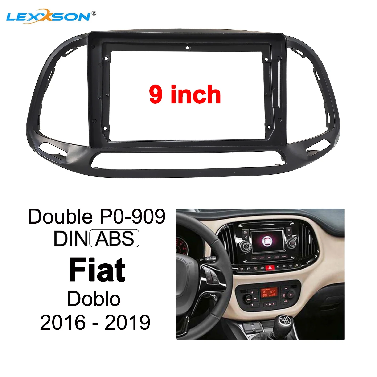 

Комплект для автомагнитолы Fiat Doblo 2016-2019, 9 дюймов
