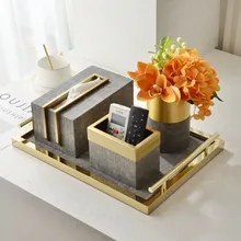 

Nordic luxury napkin tissue holder home car tissue box with cover bracket retro decoration coffee table living room desktop orga