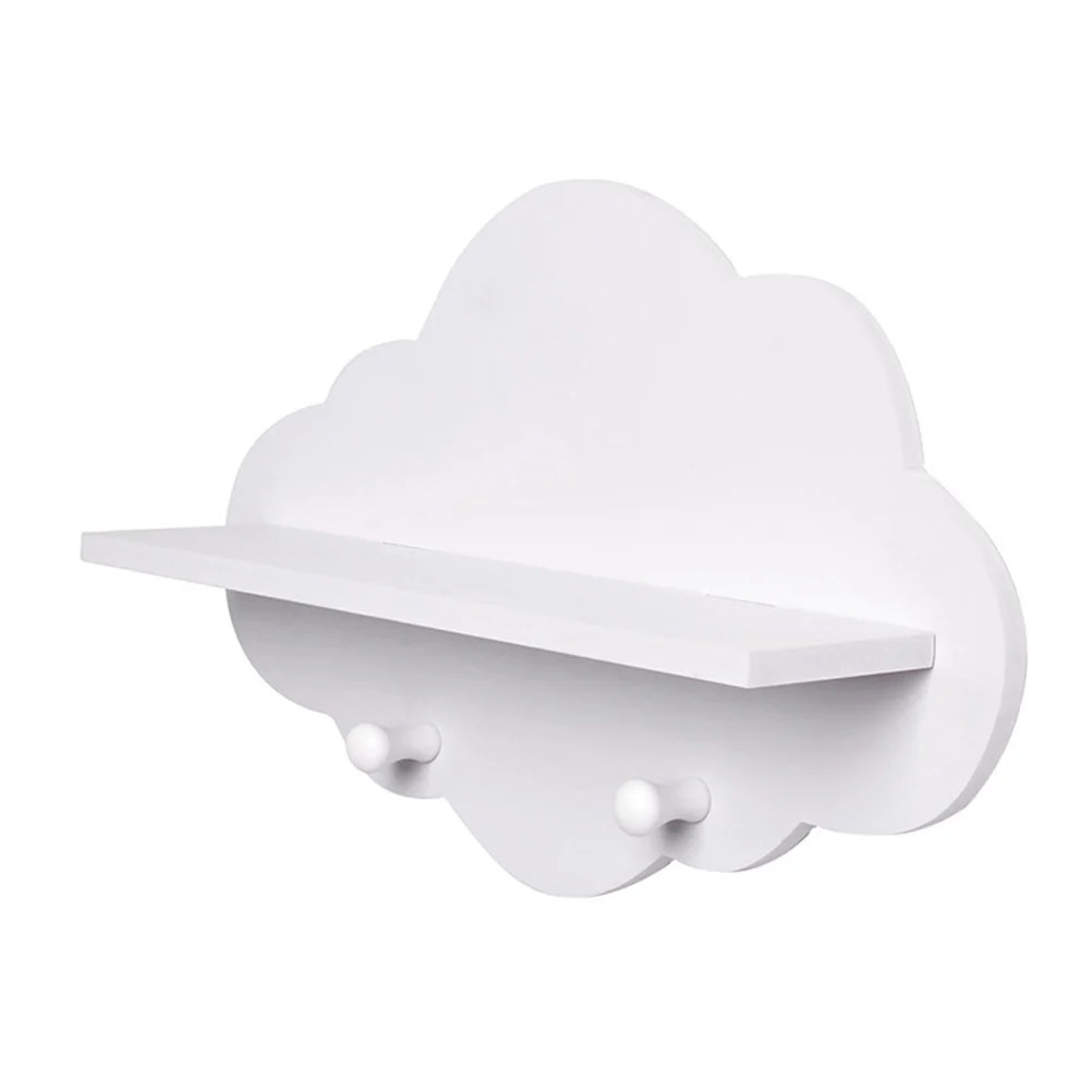 

Nordic Multifunctional Storage Rack Towel Hooks Bathroom Wall WPC Cloud Shape Shelf