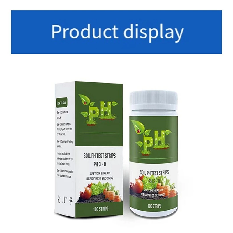Soil PH Paper Test Kit 200 Tester Strips (3.5-9 Range) For Testing Garden Home Lawn Grass Vegetable Gardening