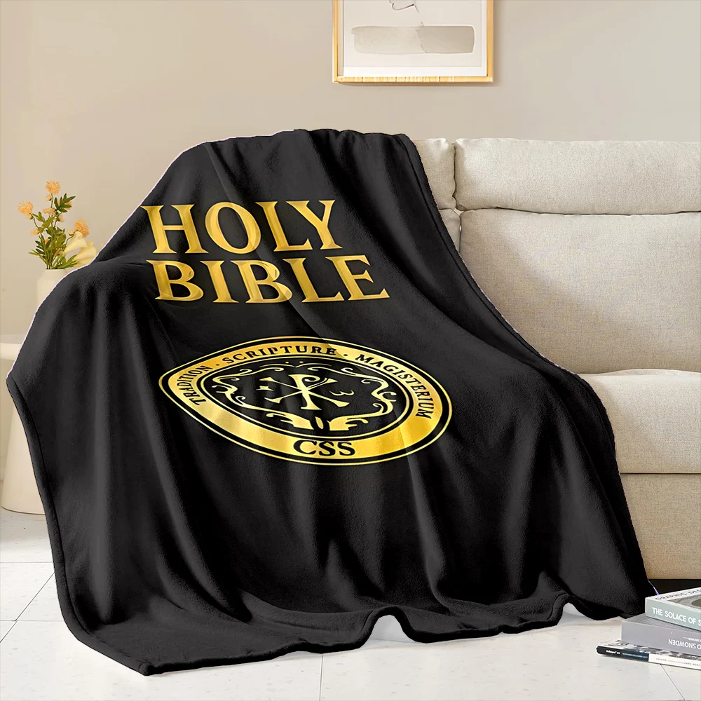 HD Holy Bible Cross Pray Soft Flannel Blanket for Bed Bedroom Sofa Picnic, Warm Throw Blanket for Cover Outdoor Leisure Nap Gift 5