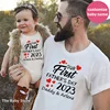 New Custom Name Our First Father's Day 2023 Family Matching Shirts Cotton Family Look Dad Tees Baby Rompers Outfits New Dad Gift 1