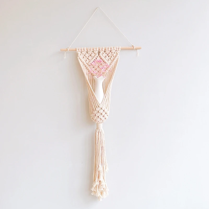 

4XBD Macrame Handmade Woven Wall Hanging Tapestry Nordic Boho Wedding Wall Decoration