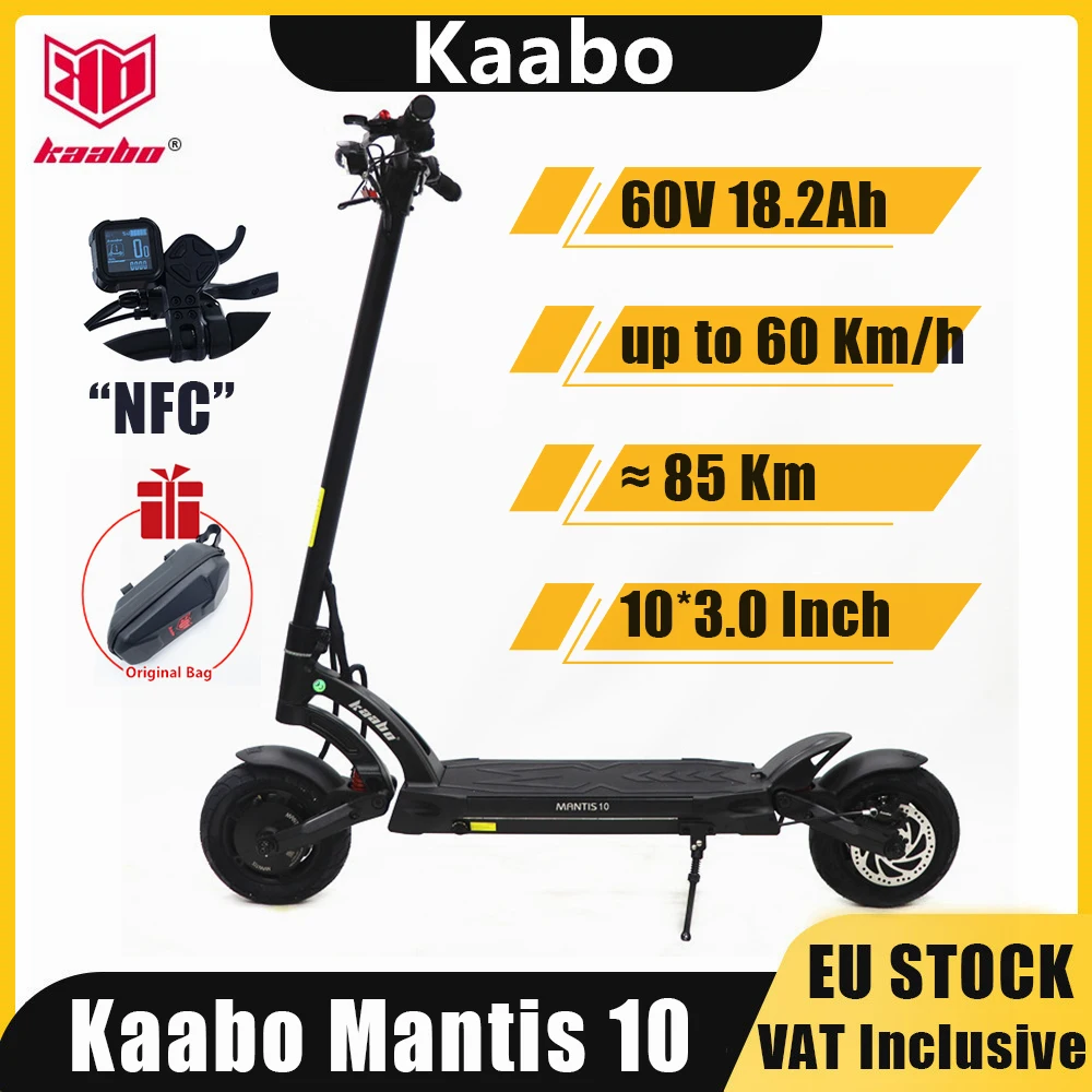 Originale Eu Stock Kaabo Mantis10 Plus Scooter Elettrico 60V 18.2Ah 10*3.0 Mantis 10 Aggiornamento Nfc Displayskateboard