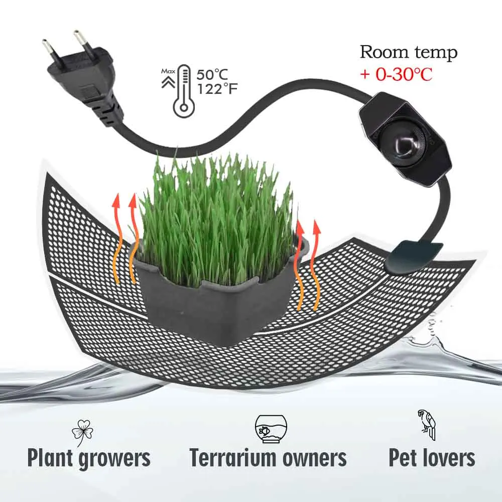 5/7/14/20W Reptile Heat Mat Plants Heating Pad Temperature Control Indoor Garden Greenhouse Seedling Aquarium Terrarium Heater seedling heat mat