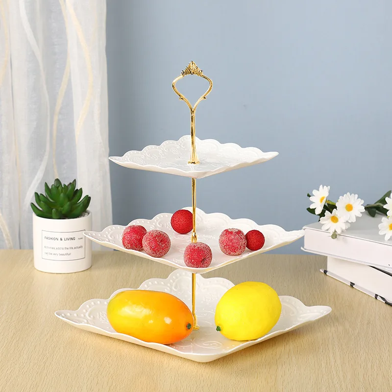 

European Style 3 Tier Detachable Cake Stand Pastry Cupcake Fruit Plate Serving Dessert Holder Wedding Party Home Decor
