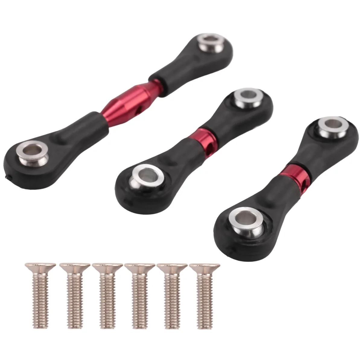 

Металлическая рулевая тяга, 3 шт., тяга, тяга для Tamiya TT-01 TT01 1/10, запчасти для обновленного автомобиля на дистанционном управлении, красный цвет