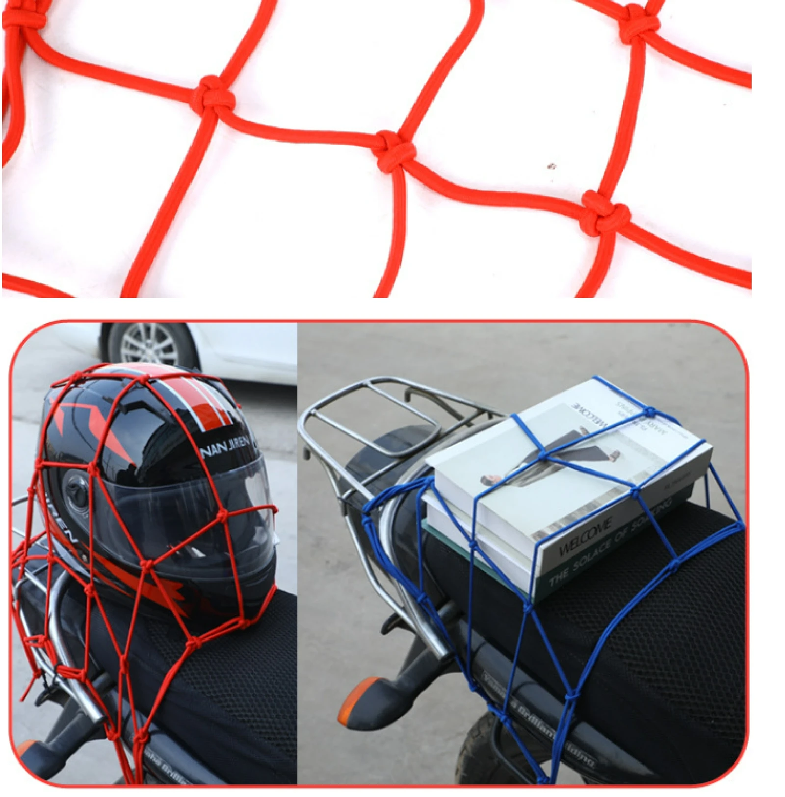 Motorcycle Luggage Net Motorcycle Luggage Net 6 Hooks Hold Down Fuel Tank Luggage Mesh Web Adjustable Cargo Net