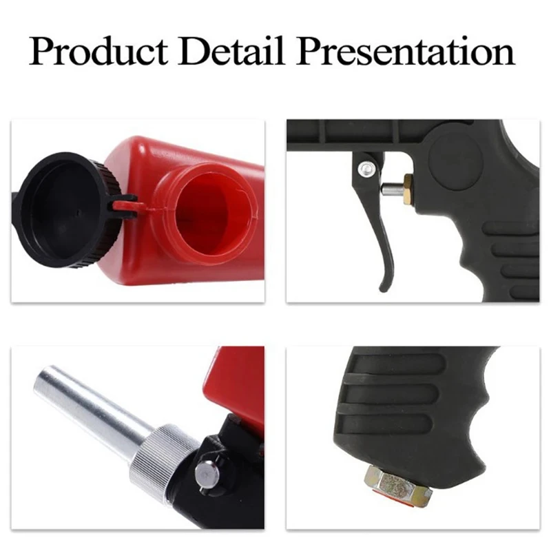Sandblasting Gun Sand Blaster Adjustable Sand Blasting Machine Gravity Small Portable Handheld Pneumatic Blasting Gun Set 4