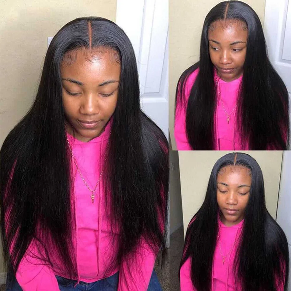

13x4 Straight HD Transparent Lace Front Wigs Brazilian Human Straight Hair 5x5 Pre Plucked Hair Lace Wigs For Women Human Hair
