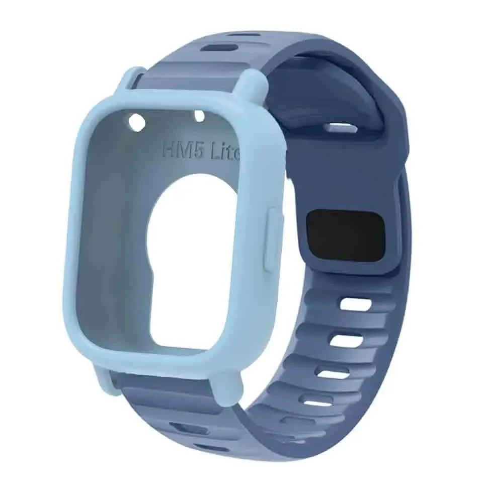 Silicone Strap & Bumper Cover for Smartwatch - Sporty Replacement Wristband Protector