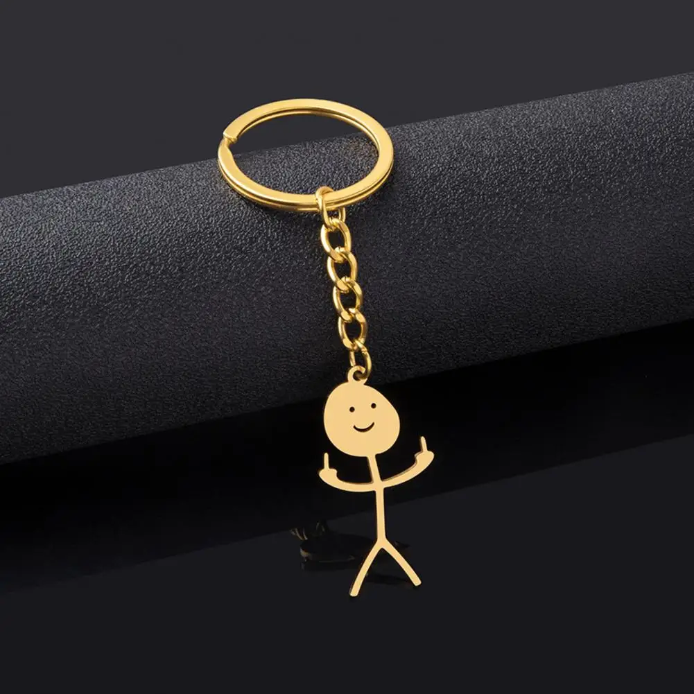 

Punk Stickman Bag Keychain Keychain Middle Finger Stickman Keychain Key Holder Gift Car Key Pendant Couple Keyrings Pendant