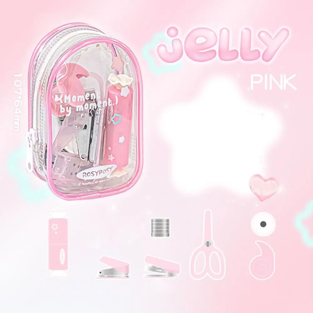 휴대용 미니 펀치 스테이플러 키트 DIY 공예 INS 스크랩북 도구 세트 수공..