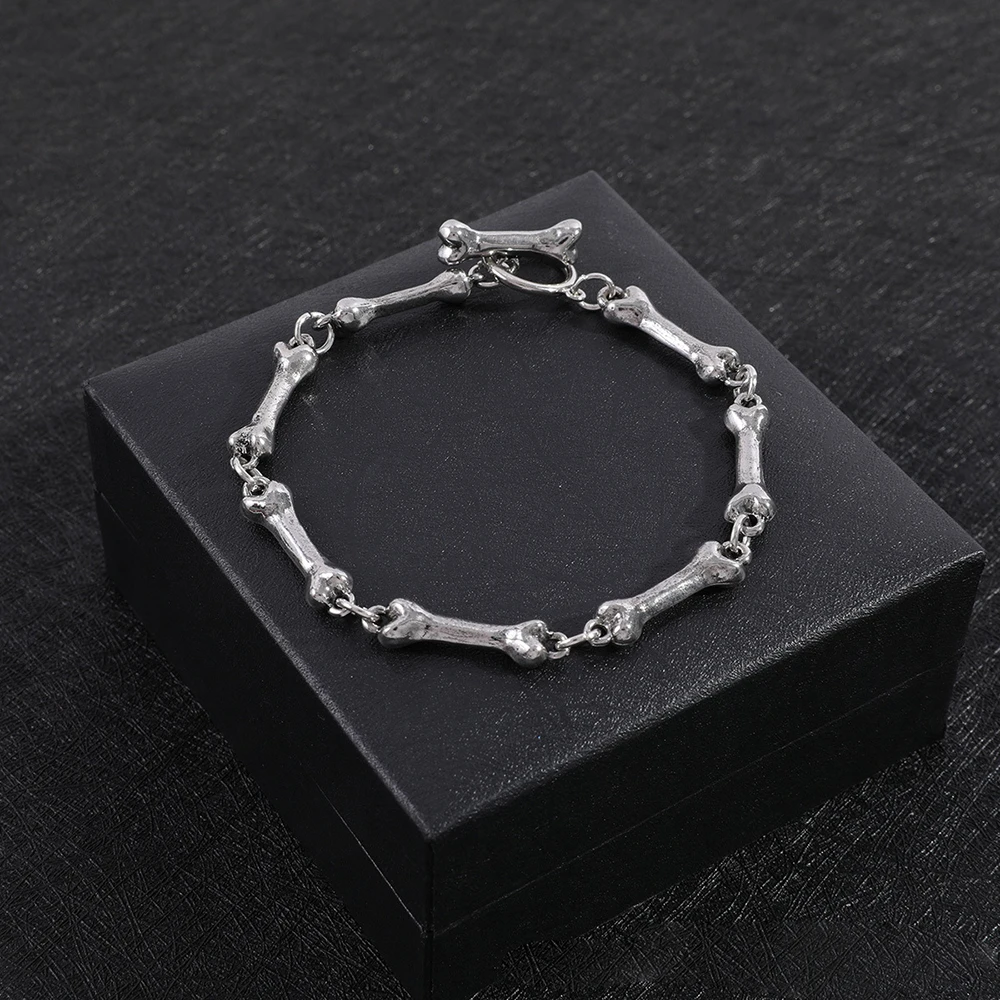 

Alloy Gothic Skeleton Bracelet for Men/Women Bone Bracelet Link Chain Halloween Women Jewelry Gift