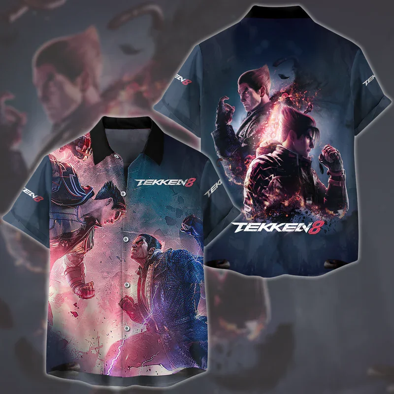 Tekken 8 Kazuya Mishima Video Game 3d Print Shirts Men Women Fashion Oversized Blouse Lapel Shirt Beach Camisas Unisex Clothing 3