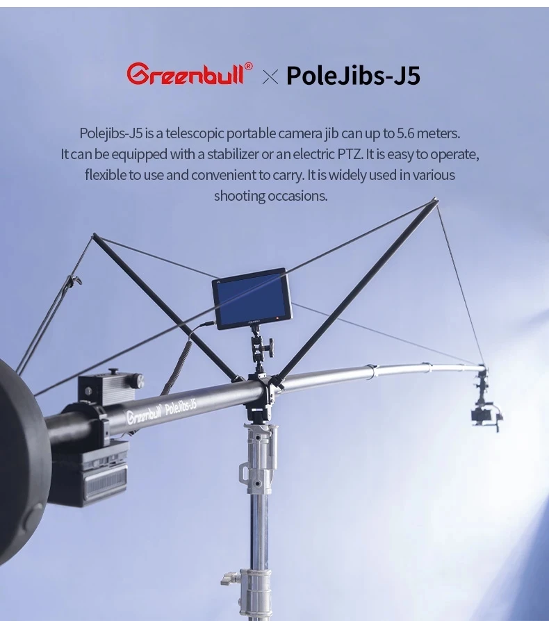 Greenbull PoleJibs-J5 지브 휴대용 암, DSLR 카메라 지브 크레인 암, DJI R2 RS3 PRO RS2 용