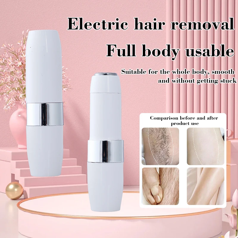 Portable lipstick electric hair trimmer eyebrow pencil, USB charging, men's and women's hair removal device
